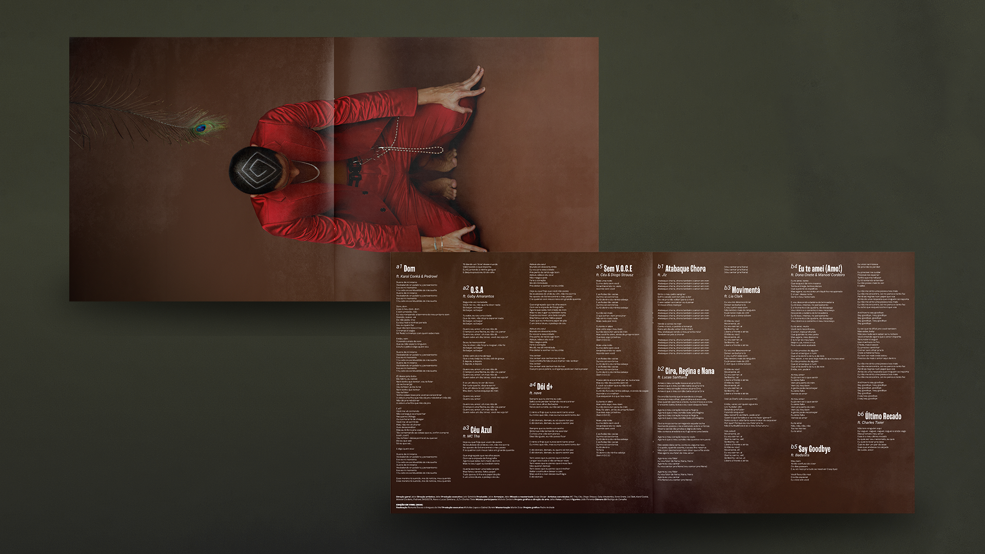Encarte e adaptação gráfica do vinil ft (pt. 1) de Jaloo — design gráfico e direção de arte