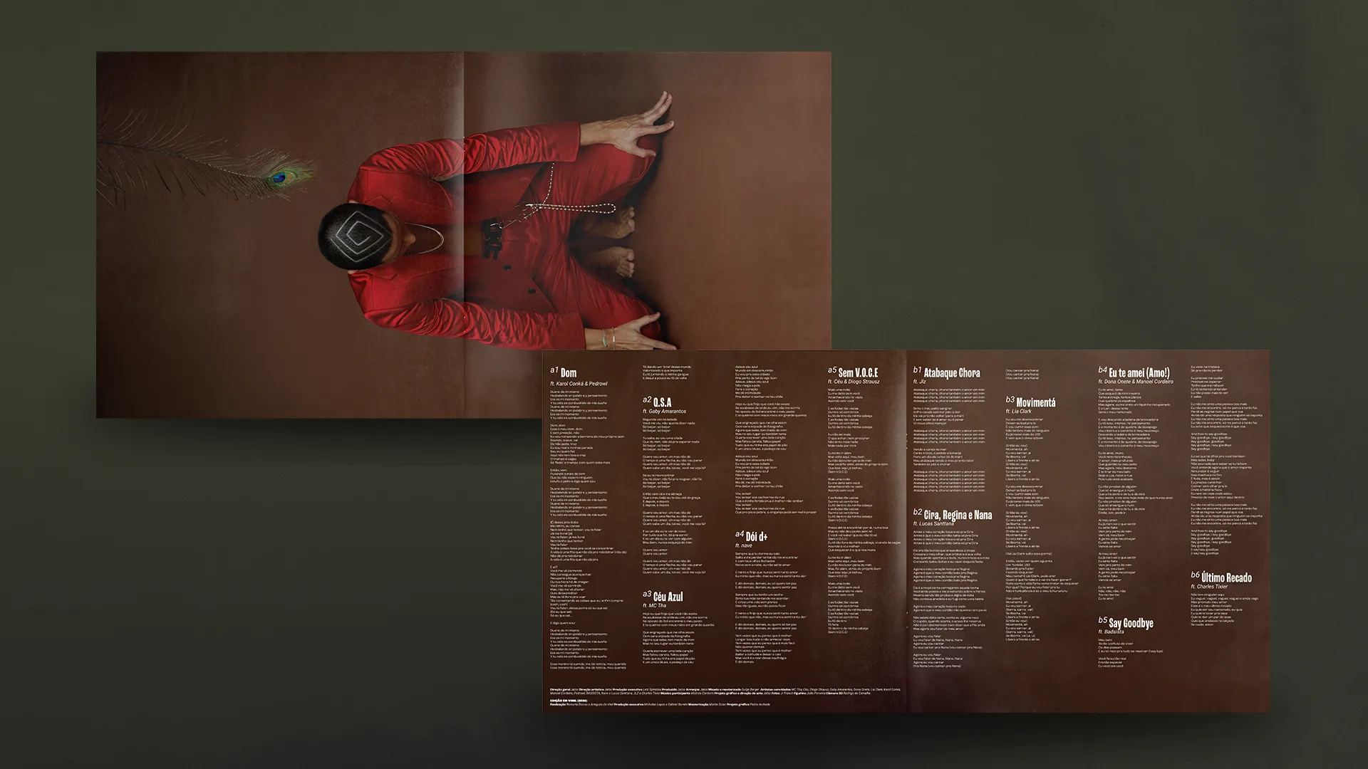 Encarte e adaptação gráfica do vinil ft (pt. 1) de Jaloo — design gráfico e direção de arte