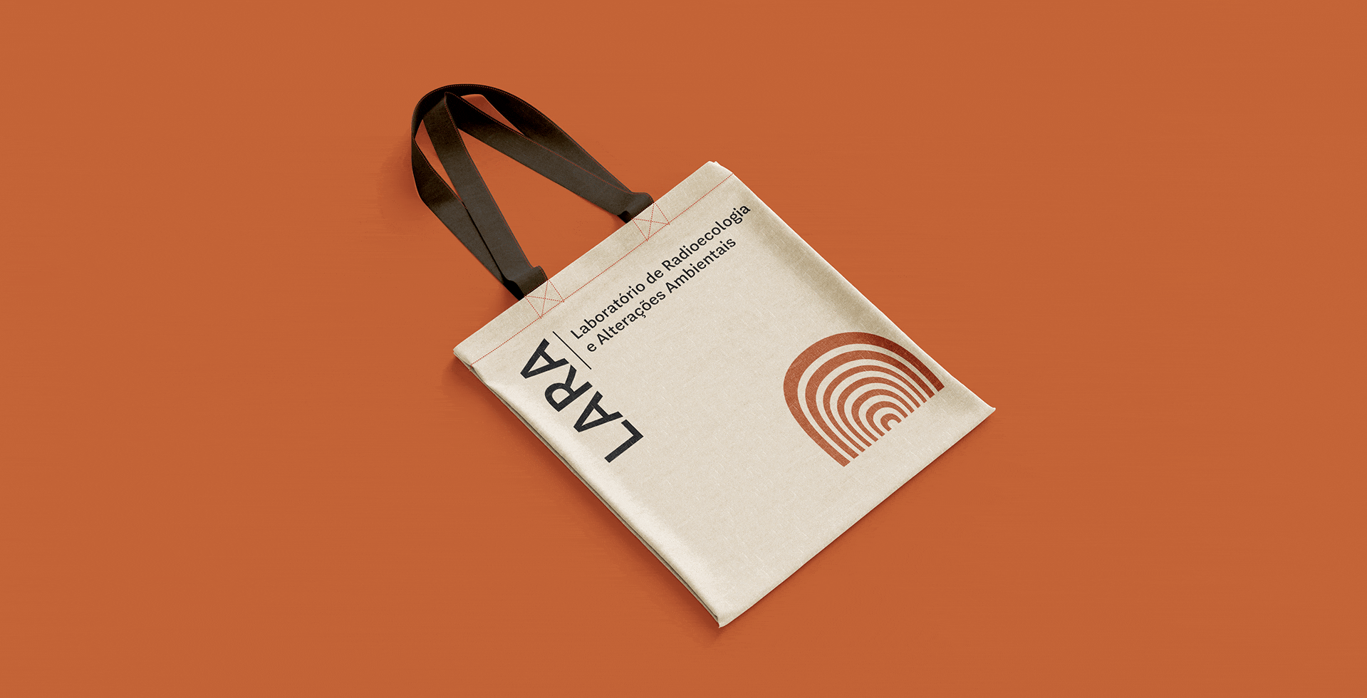 Mockup de apresentação da identidade visual completa do LARA/UFF