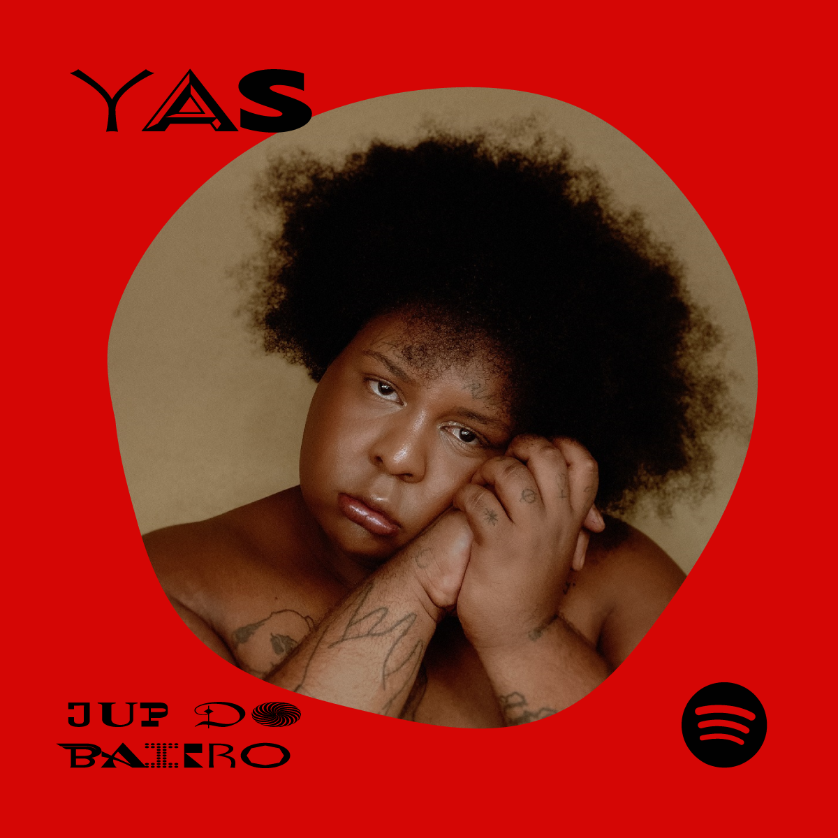 Logotipo YAS — tipografia contemporânea sobre fundo escuro